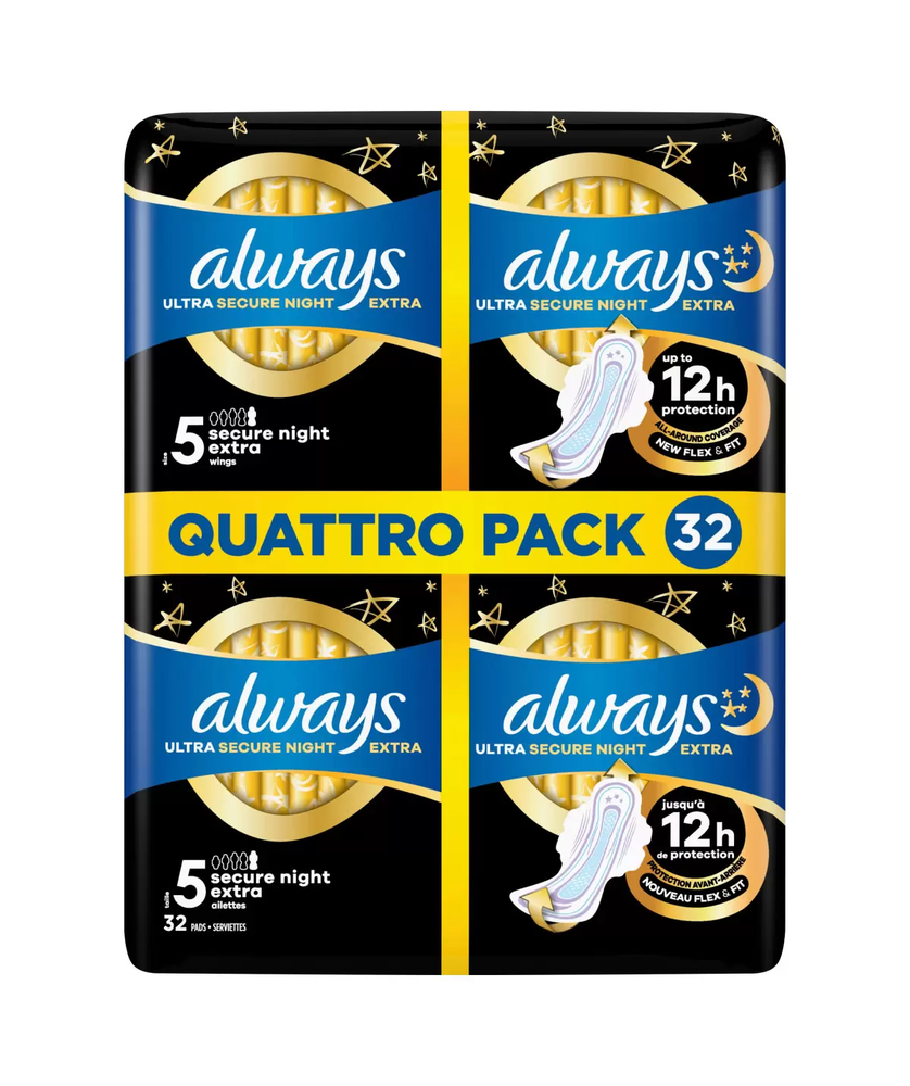 Always Ultra Secure Night Extra Pads