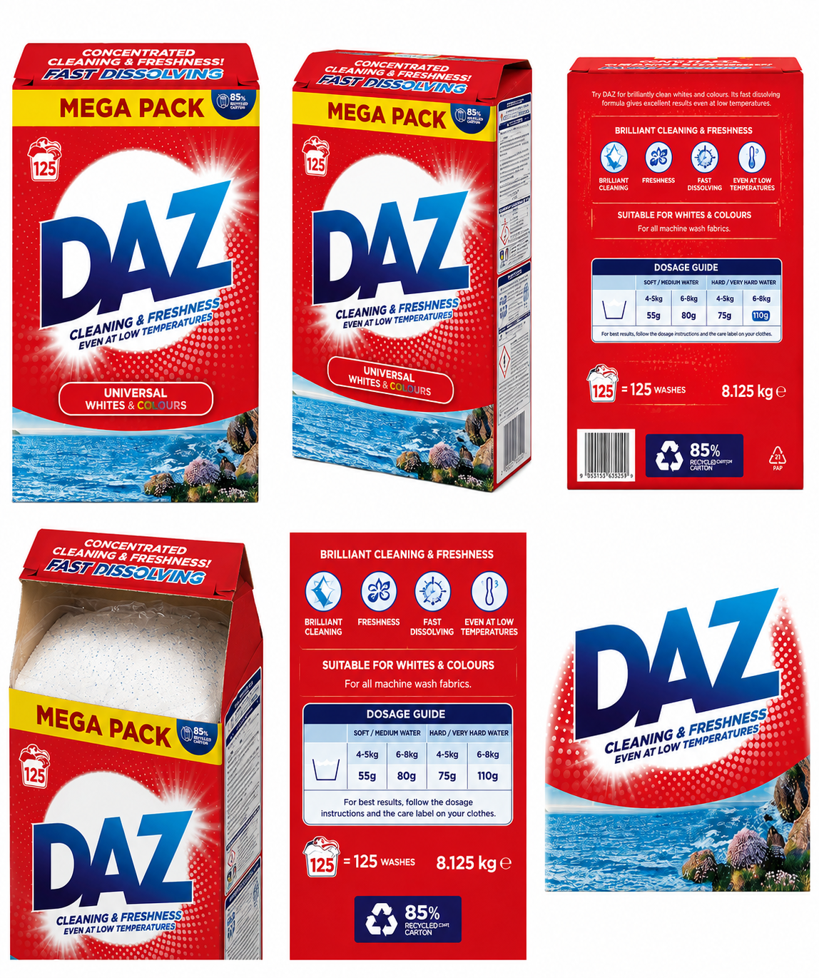 DAZ Mega Pack Washing Powder Laundry Detergent – 125 Washes - Image 2
