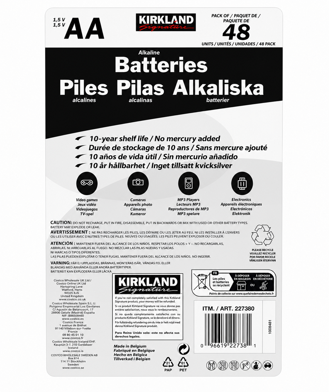 Kirkland AA Alkaline Batteries 48-Pack - Image 2