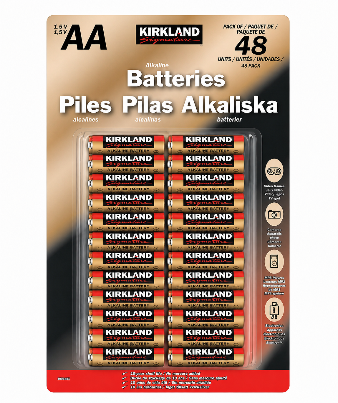 Kirkland AA Alkaline Batteries 48-Pack