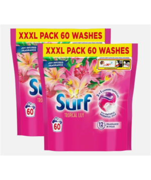 Surf Tropical Lily 3-in-1 Laundry Capsules – 120 Washes Twin Pack