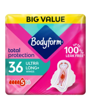 Bodyform Total Protection Ultra Long+ Wings Sanitary Pads 36 Pack