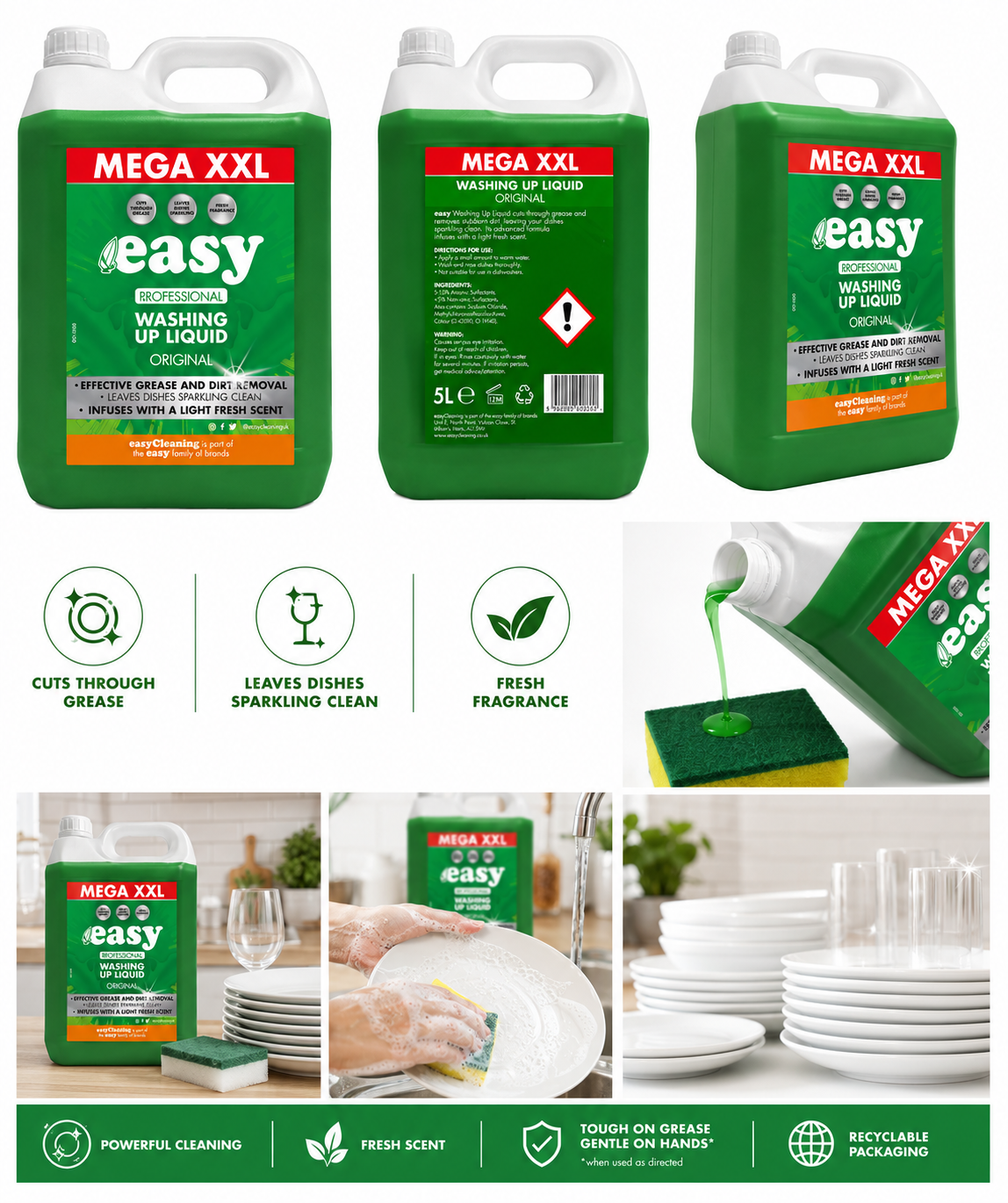 Easy Original Washing Up Liquid 5L - Image 2