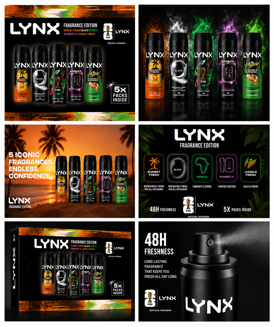 Lynx Fragrance Edition Body Spray Gift Set 5 x 150ml - Image 2
