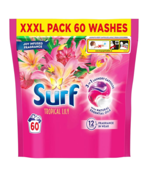 Surf Tropical Lily 3-in-1 Laundry Capsules – 60 Washes